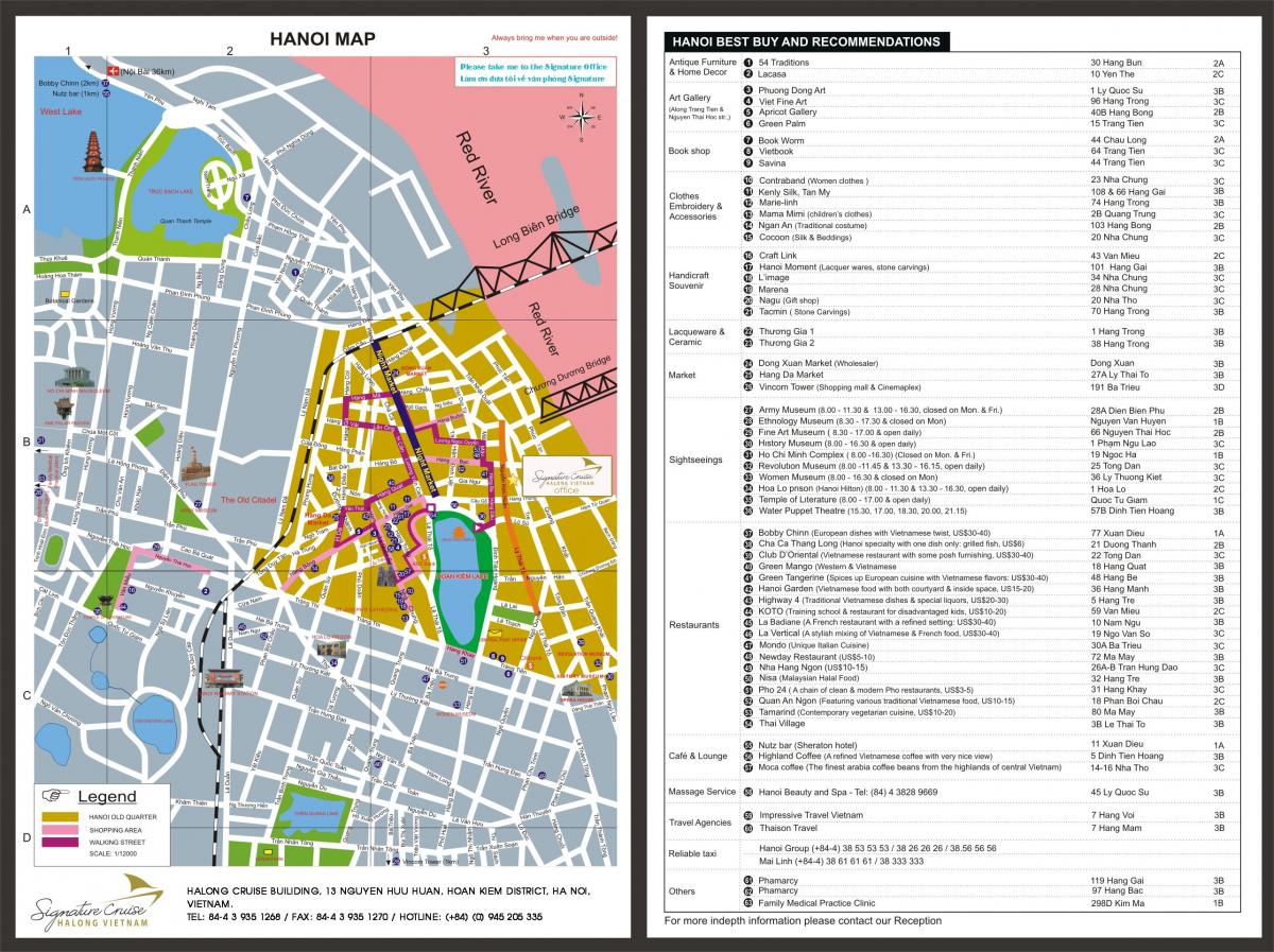 el casco antiguo de hanói recorrido a pie mapa