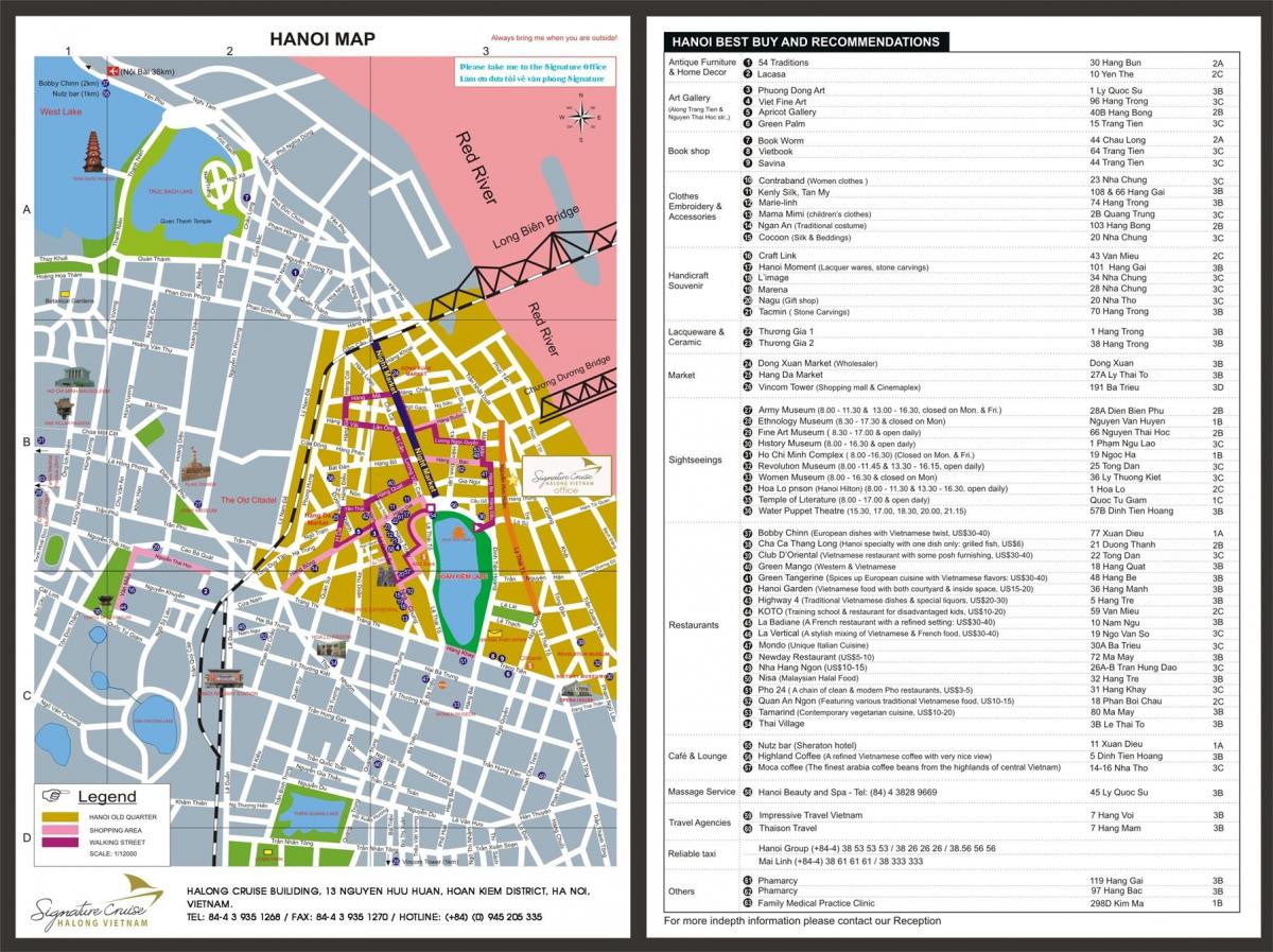 mapa de barrio antiguo de hanói, vietnam