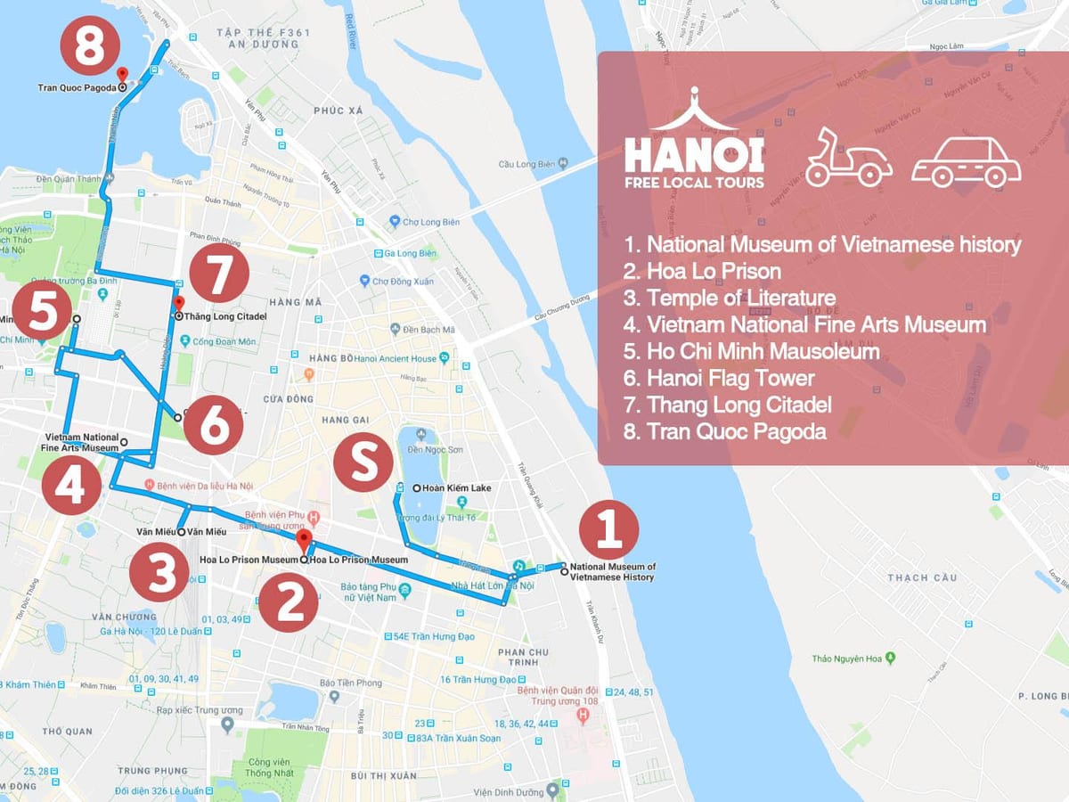 hanoi, el barrio francés, recorrido a pie mapa