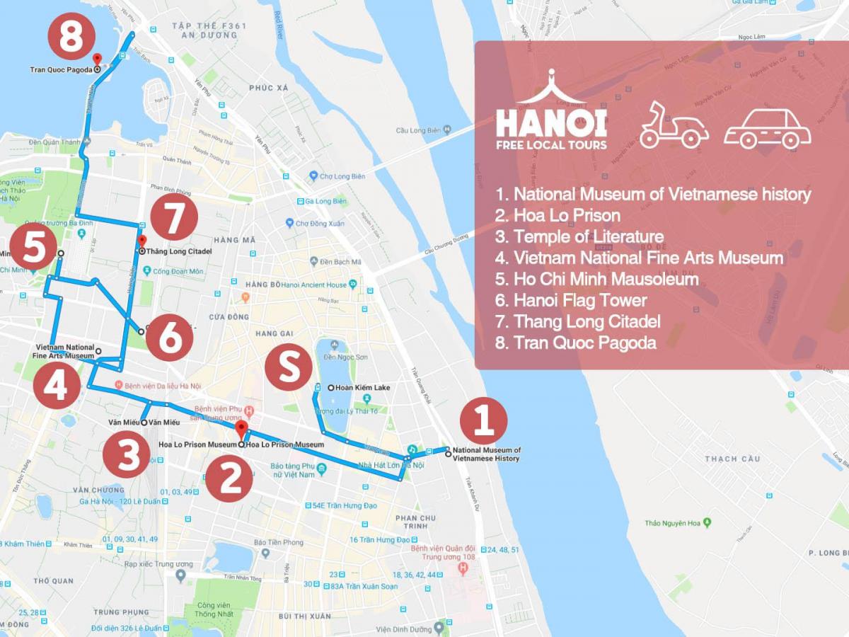 hanoi, el barrio francés, recorrido a pie mapa
