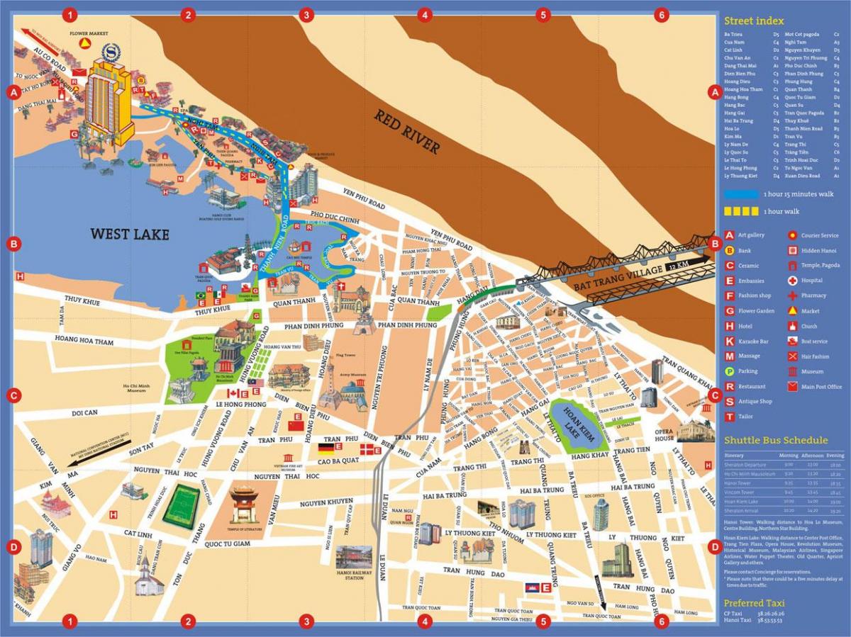 Mapa de hanoi distrito de luz roja