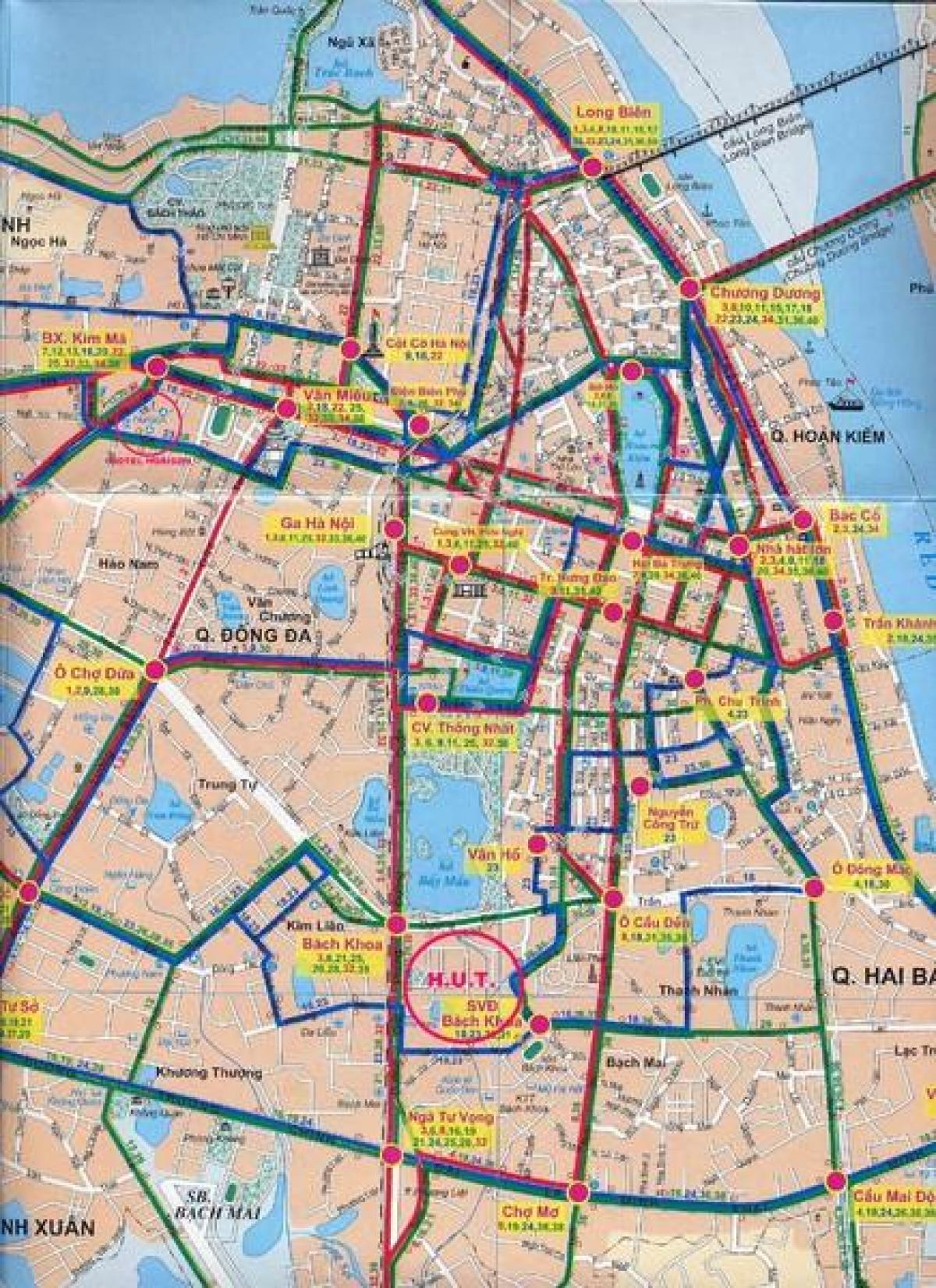 hanoi rutas de autobús mapa