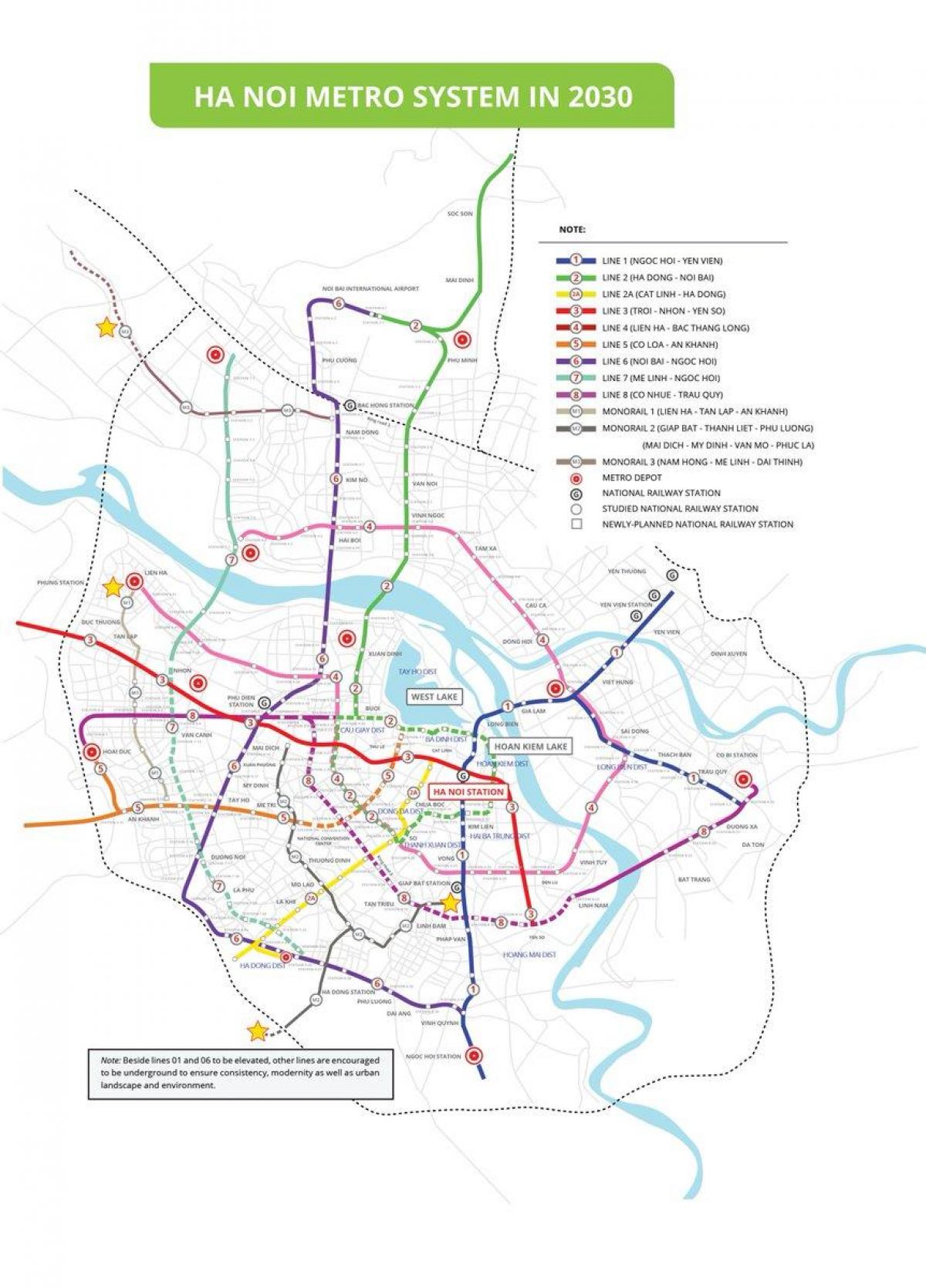 Mapa de hanoi metro