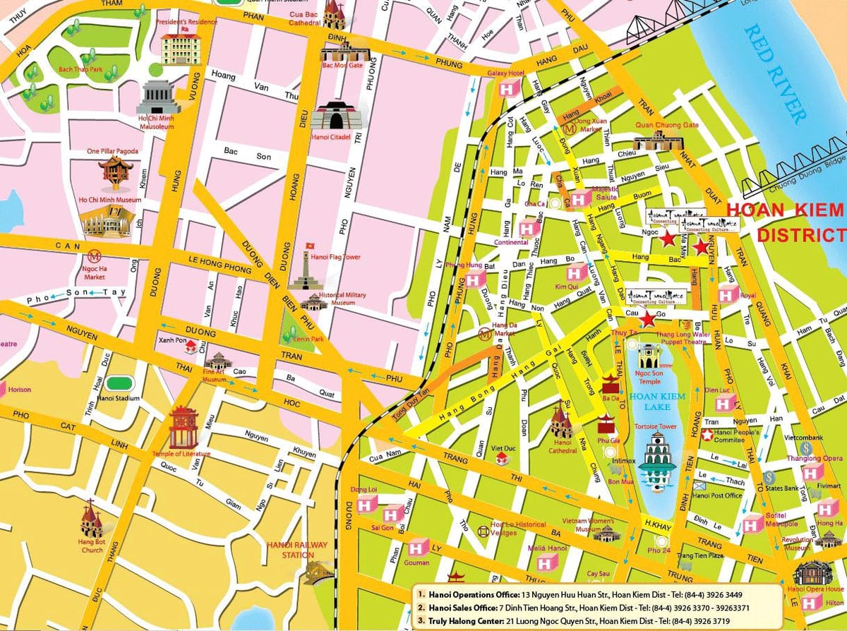 hanoi mapa de turismo