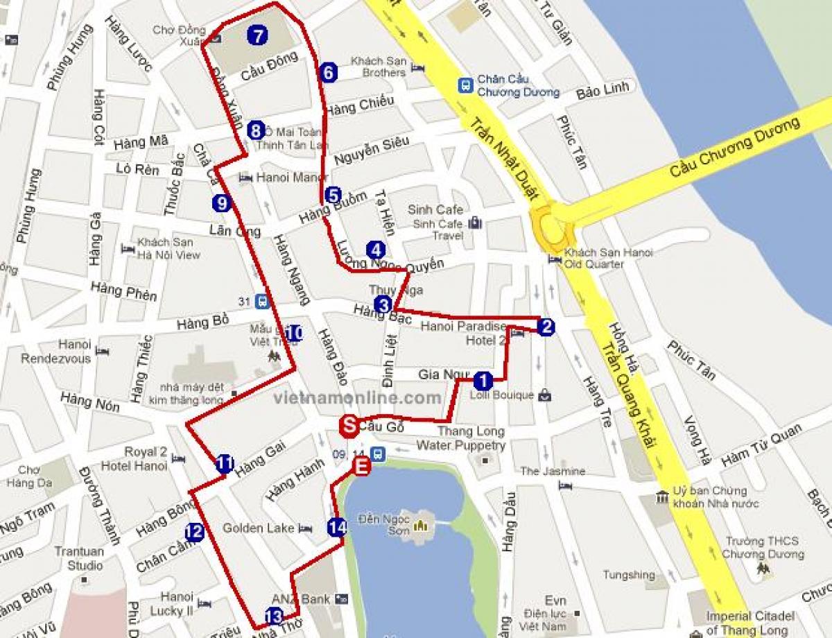 hanoi lugares de interés mapa