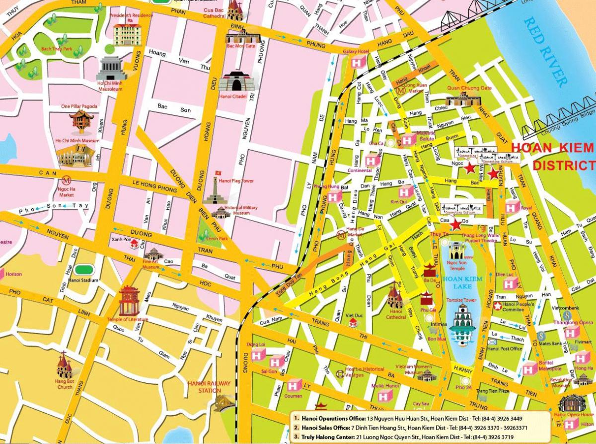 el casco antiguo de hanói mapa turístico