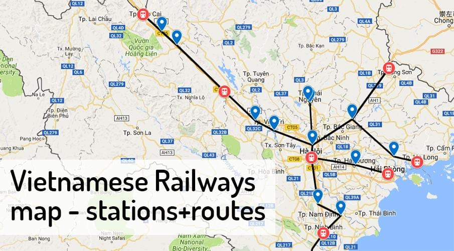 Mapa de la estación de tren de hanoi