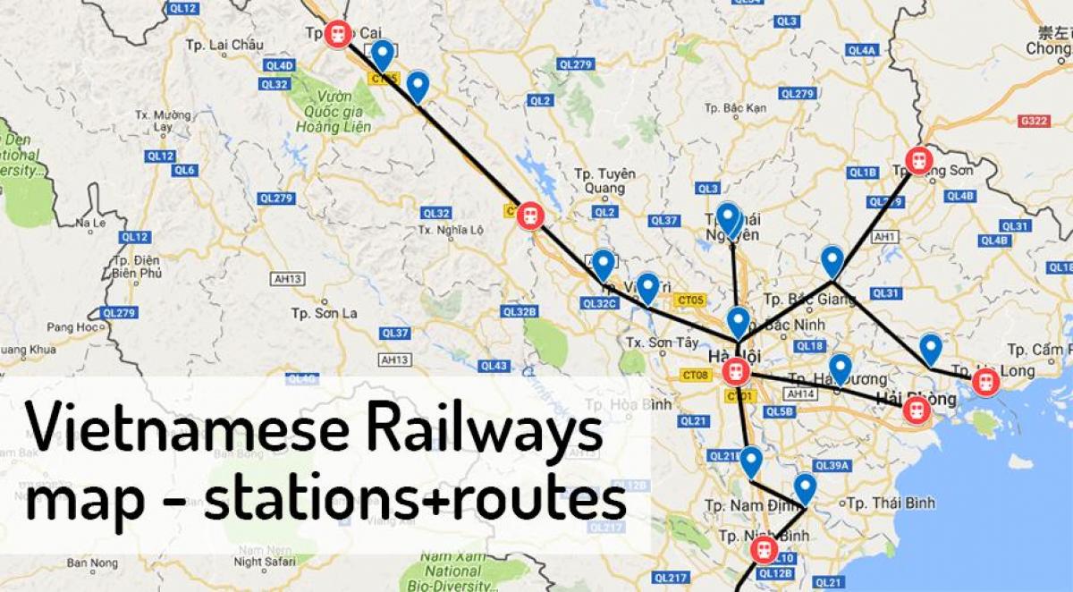 Mapa de la estación de tren de hanoi 