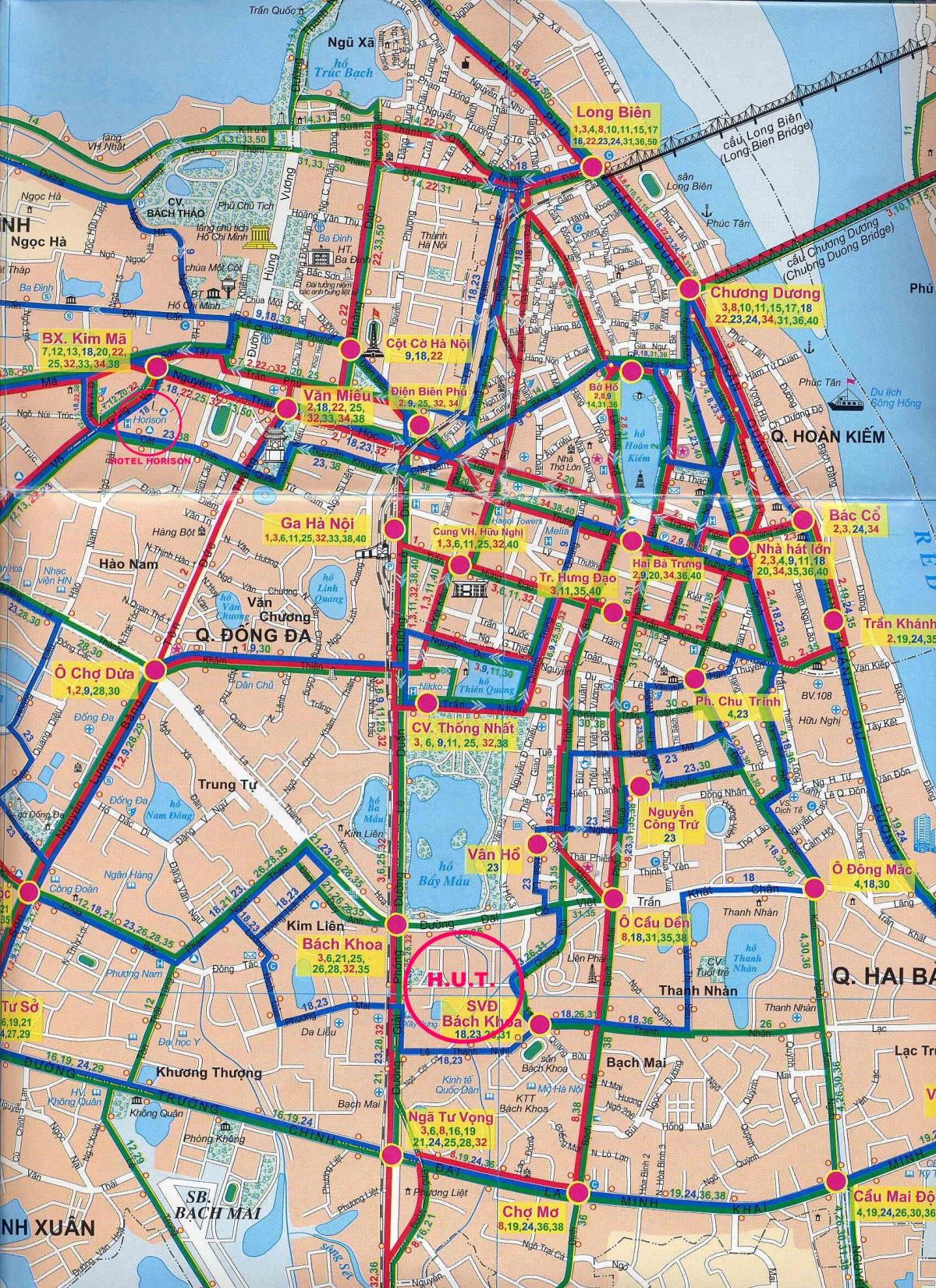 Mapa de la ciudad de hanoi autobús