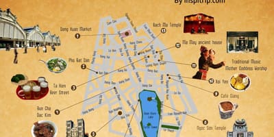 Mapa de calle del casco antiguo de hanoi
