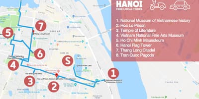 Hanoi, el barrio francés, recorrido a pie mapa