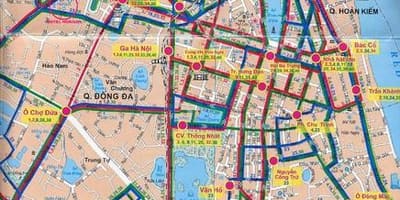 Hanoi rutas de autobús mapa