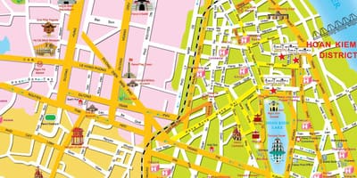 Hanoi mapa de turismo