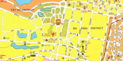 Mapa de la ciudad de hanoi centro